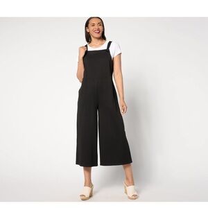 Women with Control Prime Stretch Denim Jumpsuit set. Black. Size M